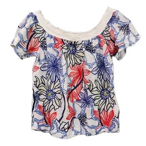 Skies are Blue Embroidered Floral top